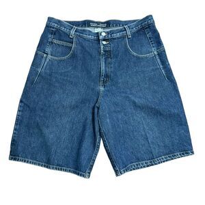 Guess‎ Jeans Y2k Vintage Denim Carpenter Dark Wash Shorts Size 36 Pockets